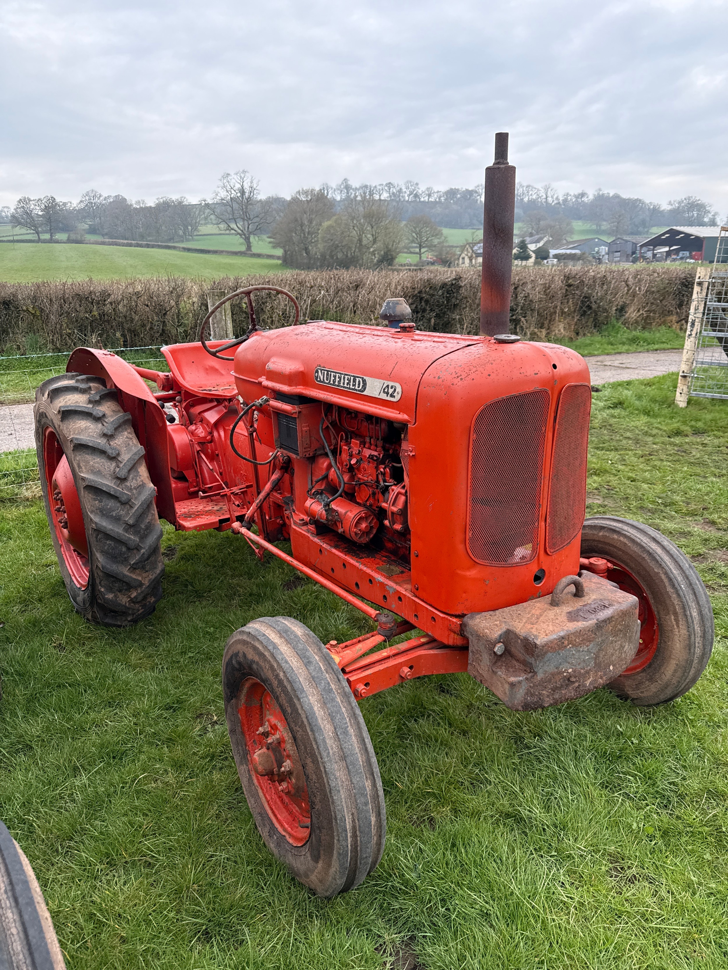 Nuffield 342 tractor. Good runner. Tyres 90%. Front weight. No docs
