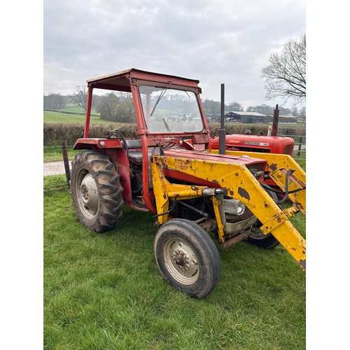 Massey Ferguson 135 tractor. c/w cab and MIL Master power loader. Fork ...