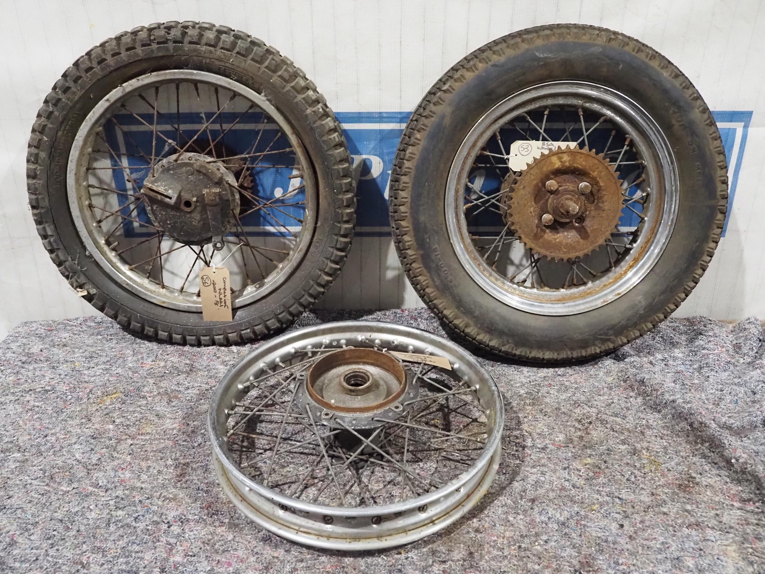 BSA wheel and hub and competition wheels with hub