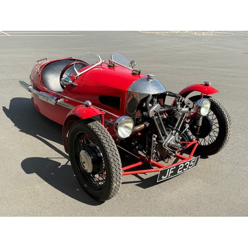 Morgan Aero Super Sports. 1931. 1000cc
Frame No. R53
Engine No. 11738/S
Runs and drives but has only been used for short runs in recent years. This car has been in the current ownership for 50 years and comes fitted with a JAP V-Twin 1000cc engine. It was rebuilt in 2002 by Brian May and finessed by Cowley Restorations with a folder of paperwork covering the rebuild including invoices. Also comes with the original buff logbook, The Book of The Morgan, assorted old MOT's, the purchase receipt from 1969 for £125 and other history.
Reg. JF 2351. V5.