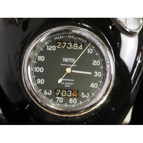 Matchless G9 motorcycle. 1956. Engine number No. X3950 (G12 crank cases ...