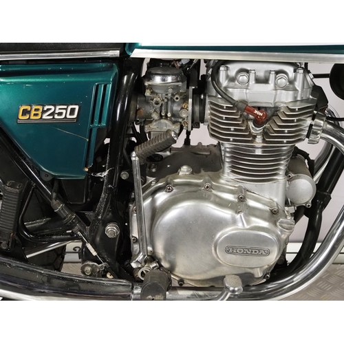 Honda CB250 motorcycle. 1976. 249cc. Frame No. CB250-6014642 Engine No ...