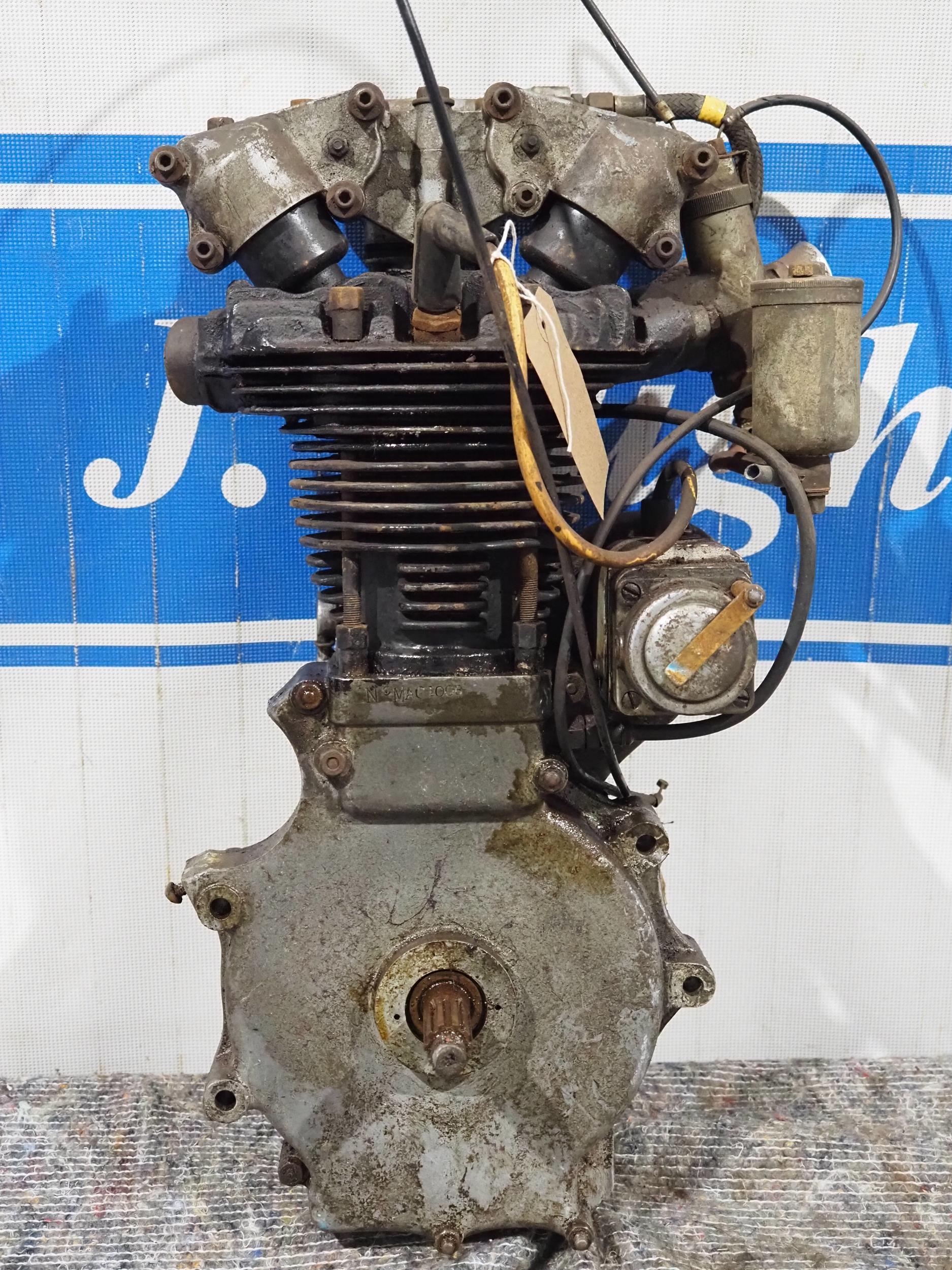 Velocette MAC engine with carburettor and magneto