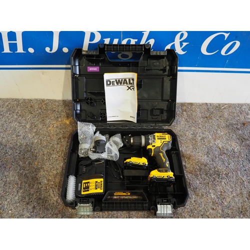 DeWalt DCD703 cordless drill with batteries, charger and accessories