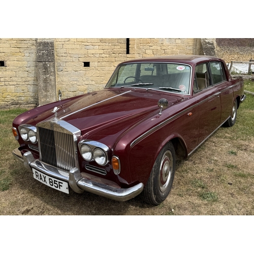 Rolls Royce Shadow Series 1 saloon. 1967. 6230cc. Serial no. 3106. Chippendale dash, runs. Reg. RAX 85F. V5, lots of old paperwork and key in office