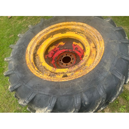 Massey Ferguson 135 Industrial back wheels and tyres, fitted with inner ...