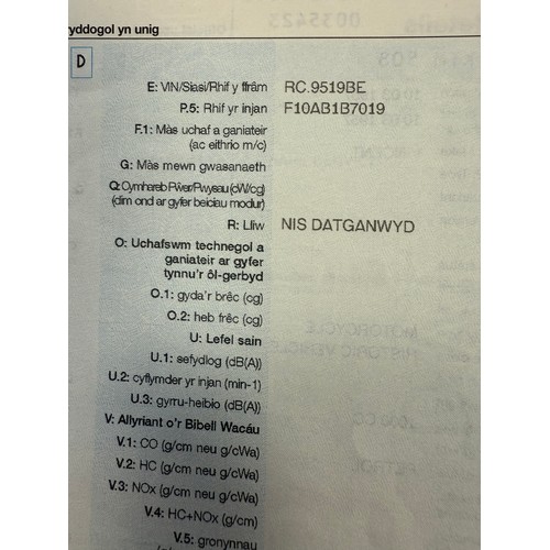 906 - Vincent Rapide/Black Shadow motorcycle. C.1957. 1000cc
Frame No. RC6934 (V5 states RC 9519BE)
Engine... 