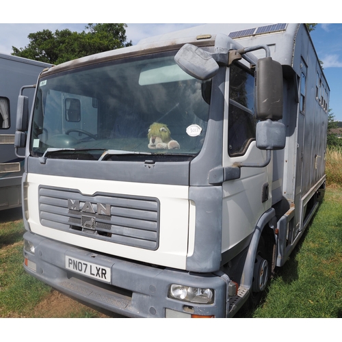 3013 - Man TG Horse lorry. 10 Tonne down rated to 7.5 Tonne. Air suspension. Reg PN07 LXR. V5 and key in of... 