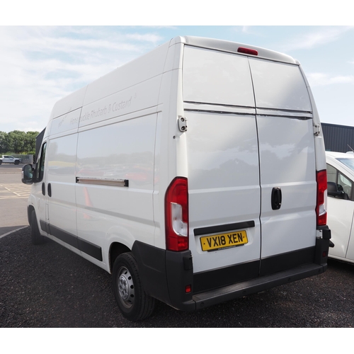3037 - Citroen Relay 130 LWB van. MOT until 10/1/26. Showing 233,093 miles. Reg. VX18 XEN. V5 and key in of... 
