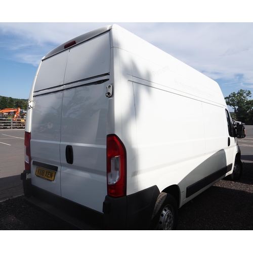3037 - Citroen Relay 130 LWB van. MOT until 10/1/26. Showing 233,093 miles. Reg. VX18 XEN. V5 and key in of... 
