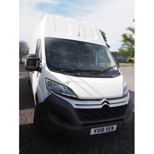 3037 - Citroen Relay 130 LWB van. MOT until 10/1/26. Showing 233,093 miles. Reg. VX18 XEN. V5 and key in of... 