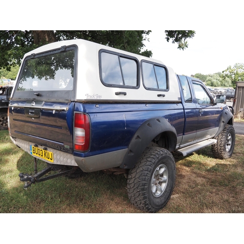 3057 - Nissan King cab pickup. 2488cc. MOT until 16/10/25. Showing 151,598 miles. C/w a file with invoices ... 