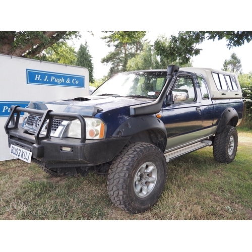 3057 - Nissan King cab pickup. 2488cc. MOT until 16/10/25. Showing 151,598 miles. C/w a file with invoices ... 