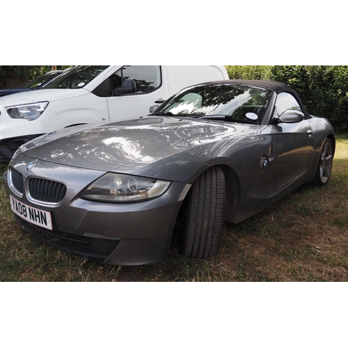 3058 - BMW Z4 car. 1995cc. MOT till 5/9/25. Showing 102,849 miles. Reg. YA08 NHN. V5 and key in office