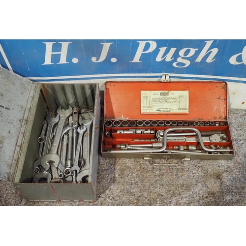 Britool socket set with torque wrench and various spanners