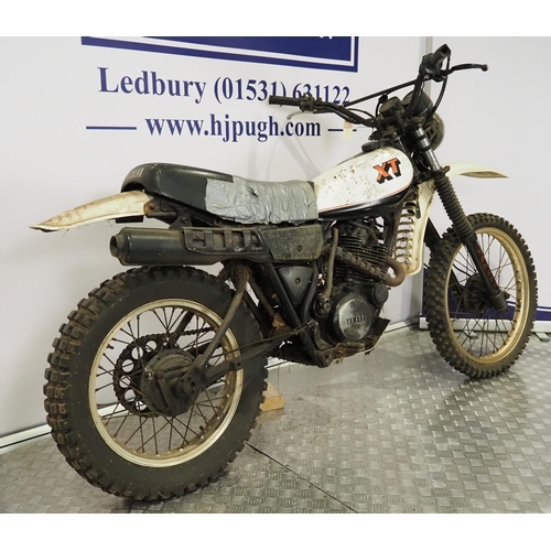 802 - Yamaha XT350 motorcycle. 350cc
Frame No. 3Y3-004291
Engine No. 3Y3-004291
Engine turns over but has ... 