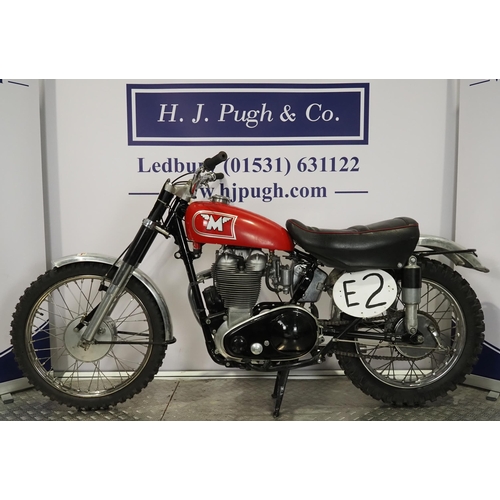 804 - Matchless 500 scrambler.
Frame No. 81119
Engine No. 54/18S 1673C
Engine turns over with compression ... 