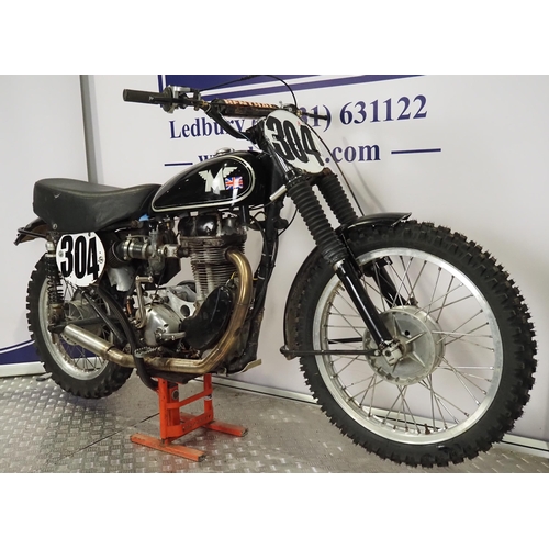 810 - Matchless 500 scrambler. 500cc
Engine No. 57/16M 1915C
Frame No. AAA361
Engine turns over with compr... 