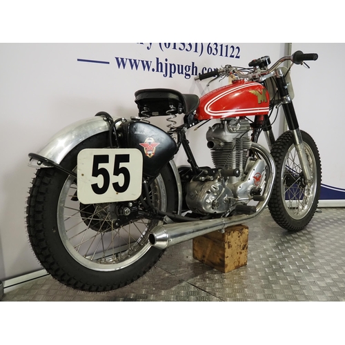 839 - Matchless G80 motorcycle. 500cc
Engine No. 7/G80 28990 R/R K
Engine turns over with compression but ... 
