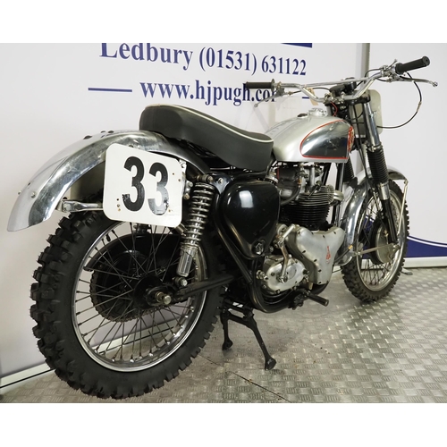 844 - BSA Rocket Goldstar motorcycle. 650cc
Frame No. GA10 430
Engine No. DA10 R 8523
Engine turns over wi... 