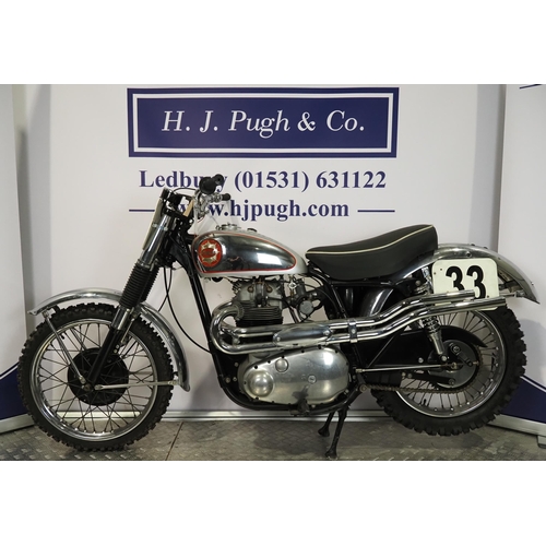 844 - BSA Rocket Goldstar motorcycle. 650cc
Frame No. GA10 430
Engine No. DA10 R 8523
Engine turns over wi... 