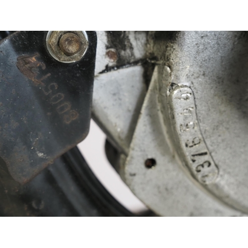 858 - MZ TS150 motorcycle. 1982. 143cc.
Frame No. 8005137 
Engine No. 7376544 (V5 states 6692099)
Engine t... 