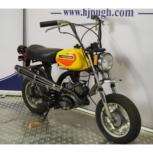 859 - Aermacchi AMF Harley Davidson MC65 Shortster motorcycle. 1971. 
Engine turns over but has been dry s... 