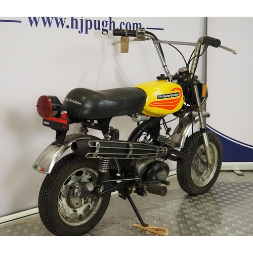 859 - Aermacchi AMF Harley Davidson MC65 Shortster motorcycle. 1971. 
Engine turns over but has been dry s... 