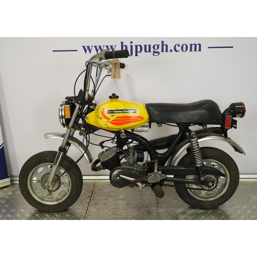 859 - Aermacchi AMF Harley Davidson MC65 Shortster motorcycle. 1971. 
Engine turns over but has been dry s... 