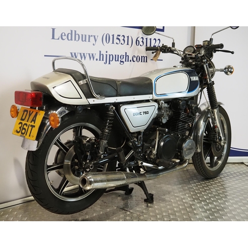 Yamaha XS750 motorcycle. 1978. 747cc. Frame No. 100909 Engine No