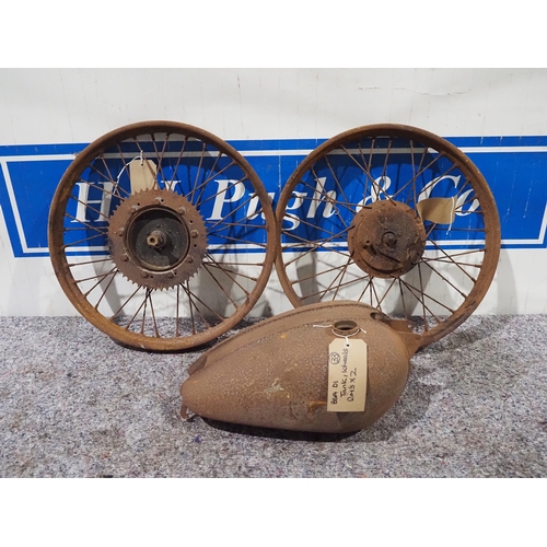 BSA D1 tank and wheel rims