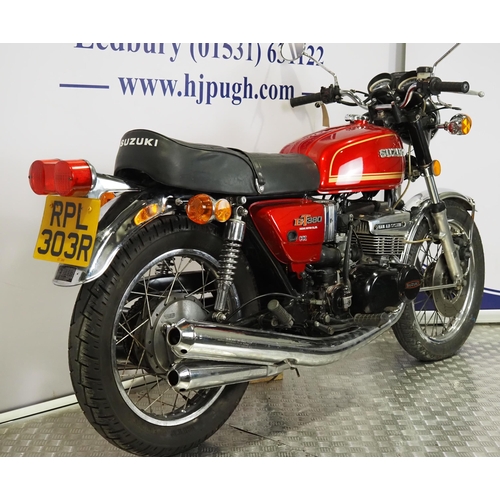 Suzuki GT380 motorcycle. 1977. 371cc Frame No. 76101 Engine No