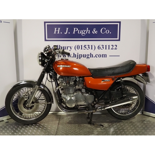 Kawasaki KZ750 B1 motorcycle. 1976, 746c Runs and rides, last