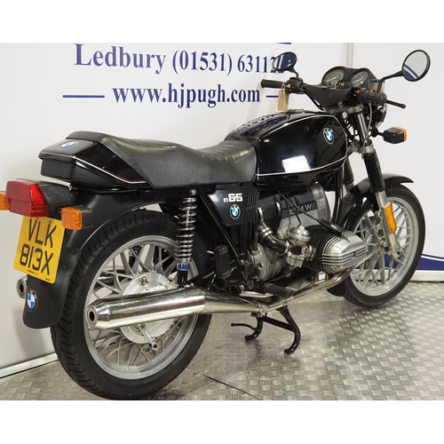BMW R65 motorcycle. 1981. 650cc Frame No. 6315455 Engine No. 81365976 ...