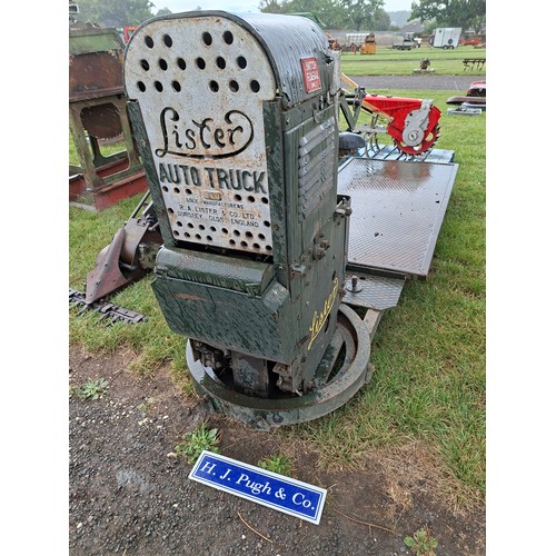 537 - Listers Auto Truck. Jap 350XX engine early 1940s. Runs. Sold new to British Federal at Dudley.