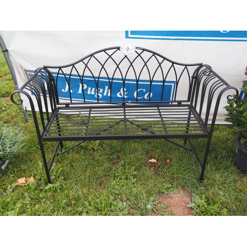 2 - Metal garden bench 4ft