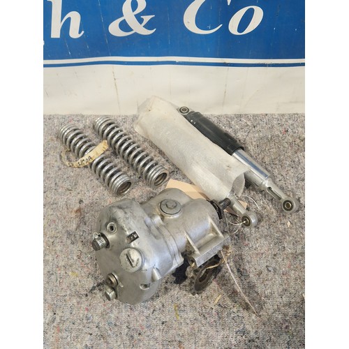 Matchless gearbox in good order, set of rear shocks NOS and chrome rear ...