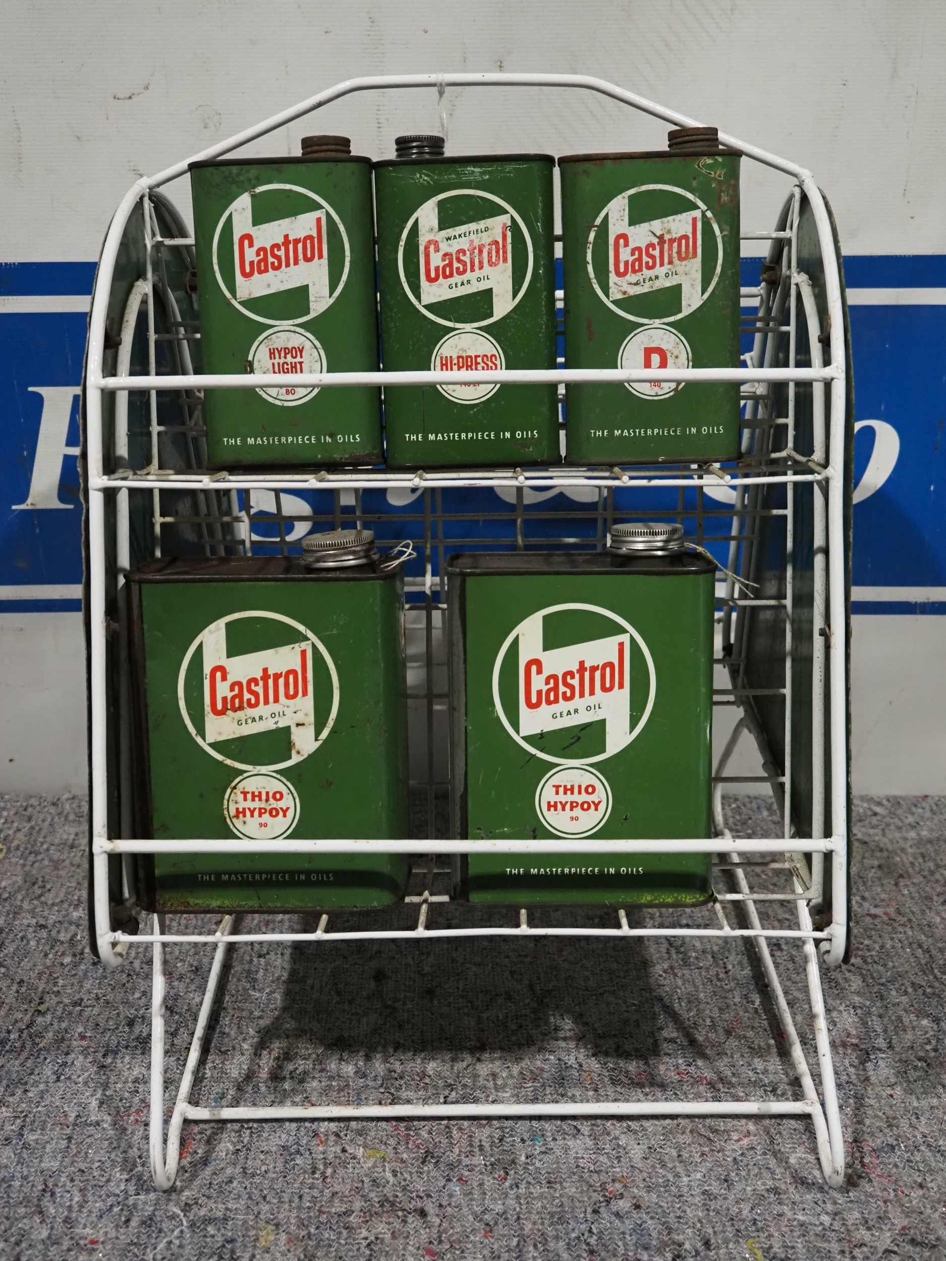 Castrol rack with Castrol 1 pint and 3 pint oil cans - 5