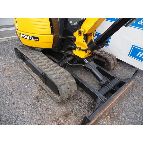 2211 - JCB 8026 CTS tracked excavator. 2018. Key in office c/w 3 buckets
