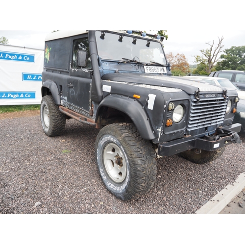 Land Rover Defender. Reg. F886 FRM. Key in office