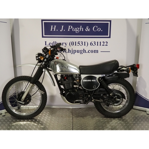 Yamaha XT500 Enduro motorcycle. 1978. 500cc Frame No. 1E6202573 Engine ...