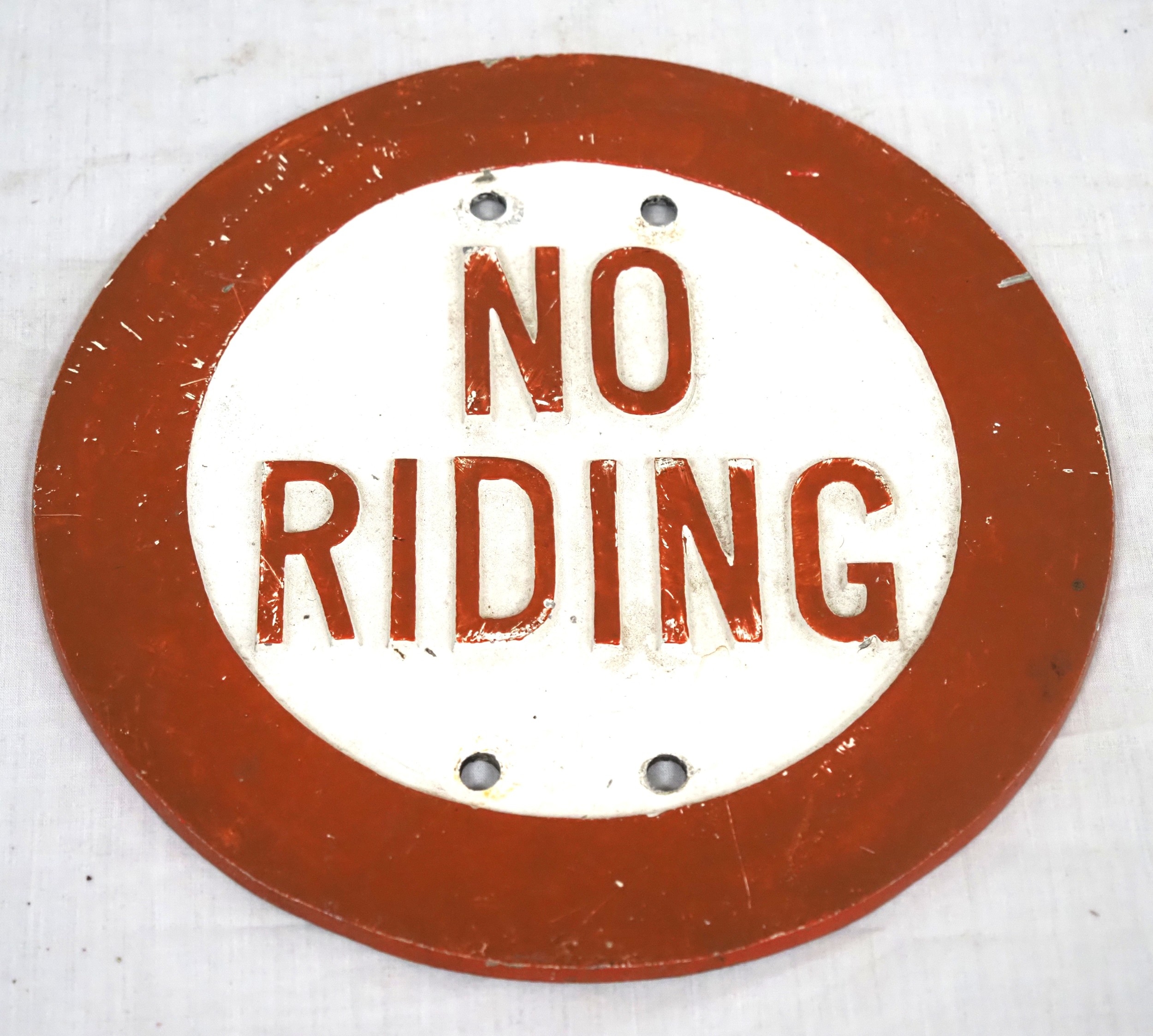 Aluminium road sign - No Riding 9