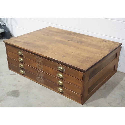 Top of a map chest with 4 drawers in oak H16