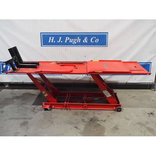 Clarke Strongarm motorcycle lift c/w ramp. 450kg. Property of a ...