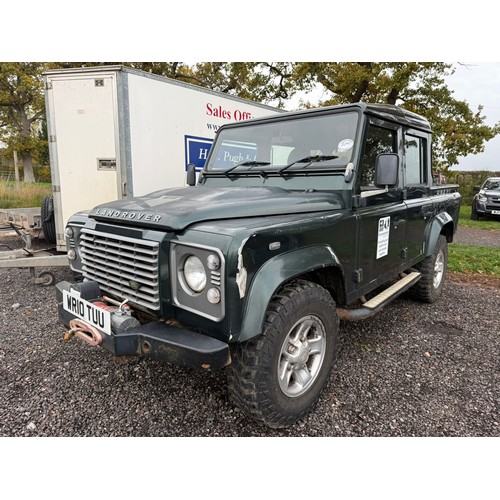 3041 - Land Rover Defender 110 XS double cab pick up. Drove to sale site, showing 121,860 miles. MOT until ... 
