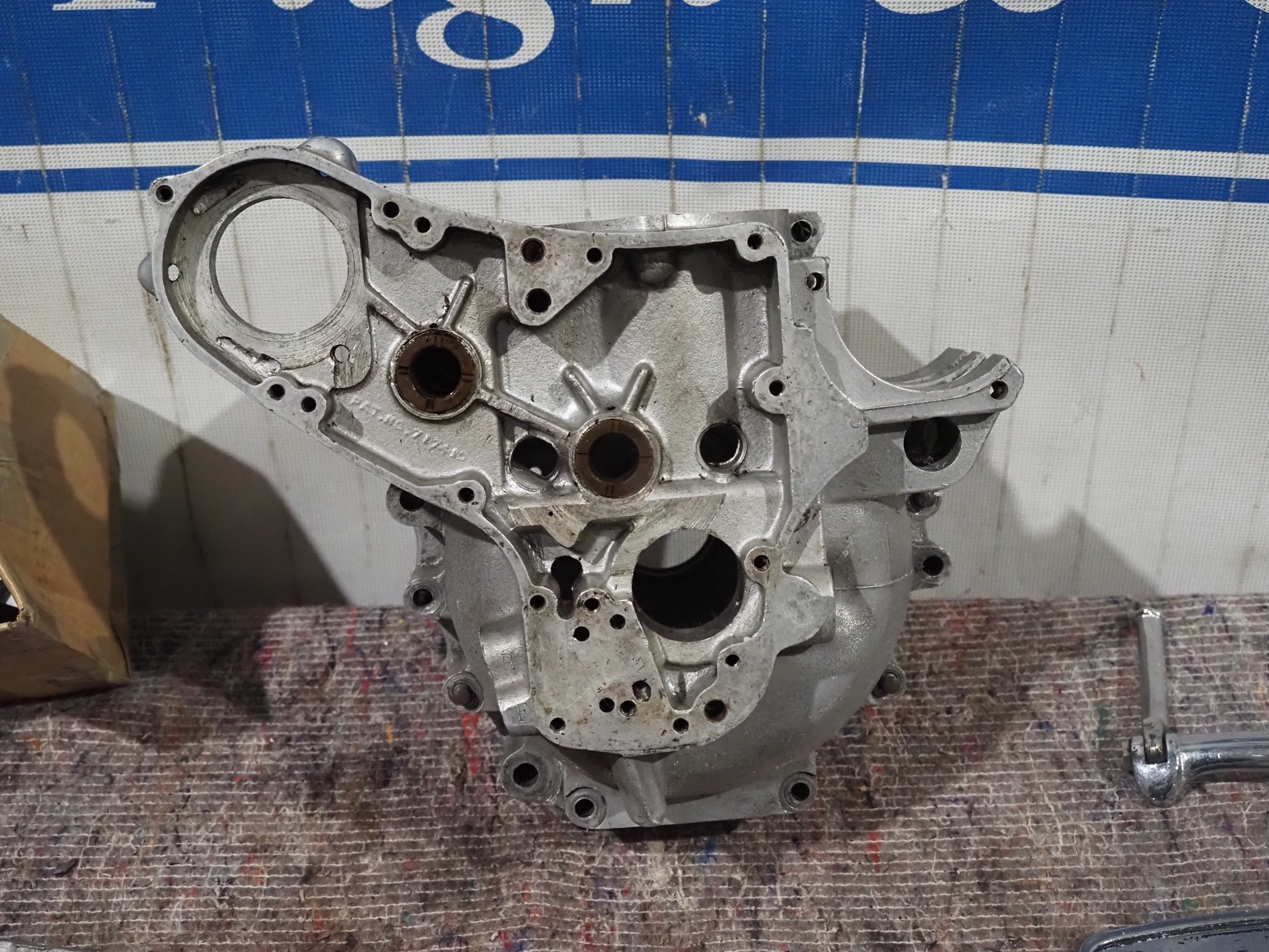 BSA A10 crankcases, rocker covers, gearbox, brake plate, number plater ...