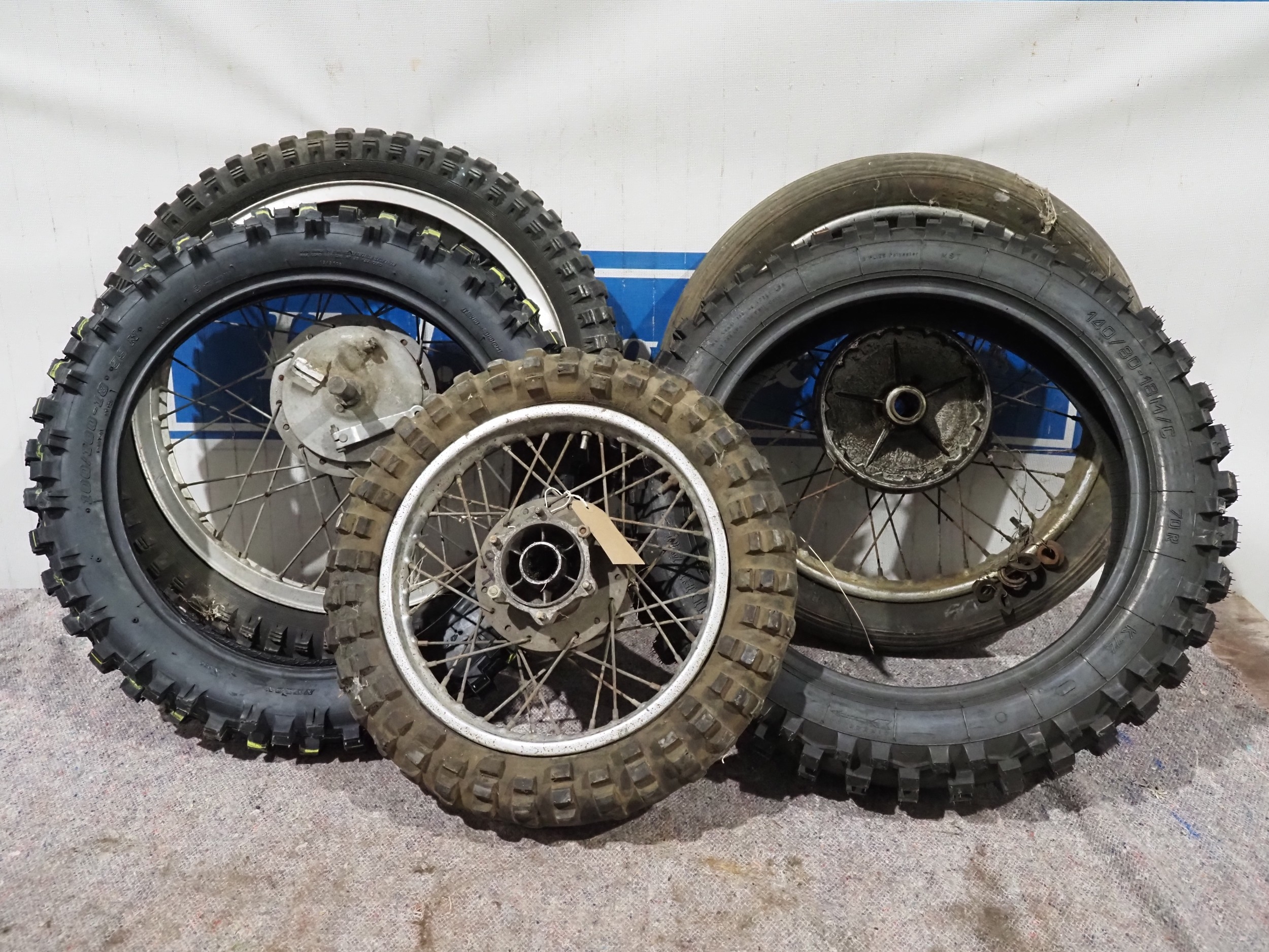Motorcycle wheels and tyres. Some NOS