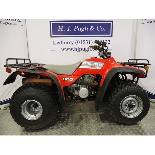 30 - Honda Big Red 300 quad bike. 1994
Frame No. 478TE140XRA612771
Engine No. TE14E-8615084
No docs. Key