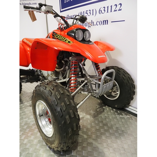 31 - Honda Fourtrax TRX400EX quad bike. 2000. 400cc
Engine No. TE23E8036194
Engine turns over with compre... 