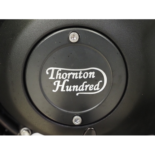 58 - Triumph Bonneville Thornton Hundred Adventure Bobber Black motorcycle. Factory Built. 2020. 1200cc
F... 